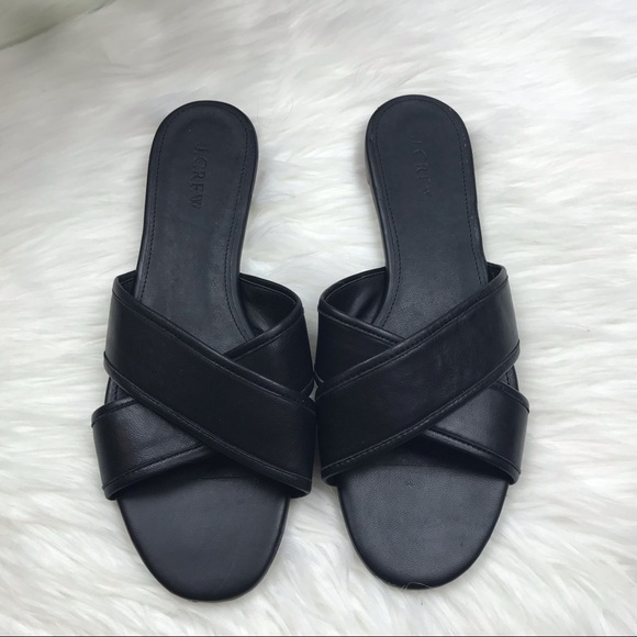J. Crew Black Cora Criss Cross Sandals Sz 8.5 NWOB - Picture 2 of 8